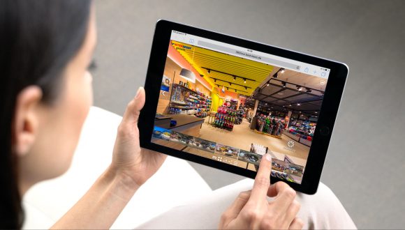 virtuelle 360 Grad Geschäfte mit dem Tablet live erleben
