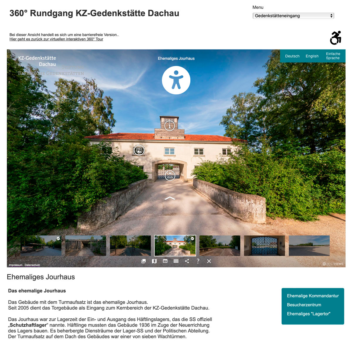 360° virtueller Rundgang KZ-Gedenkstätte Dachau barrierefrei-accessible