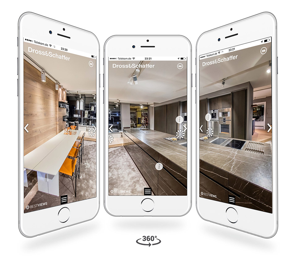 Iphone Darstellung 360 Grad Küchen von Dross&Schaffer
