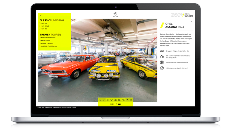 Virtuelle Ausstellung 360° Opel Classic Tour