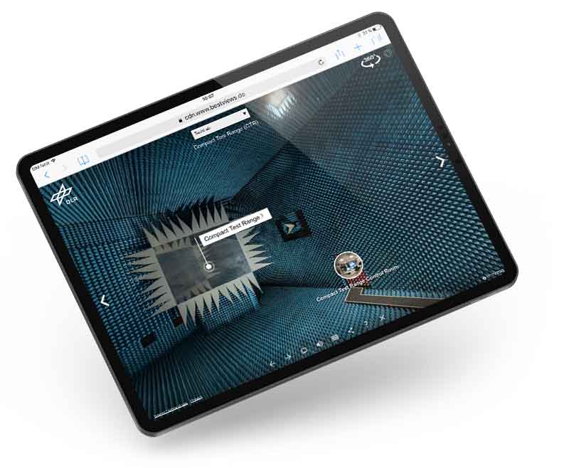 Virtuelle 360° Besichtigung am Beispiel DLR- Institut für Hochfrequenztechnik und Radarsysteme am Ipad erleben